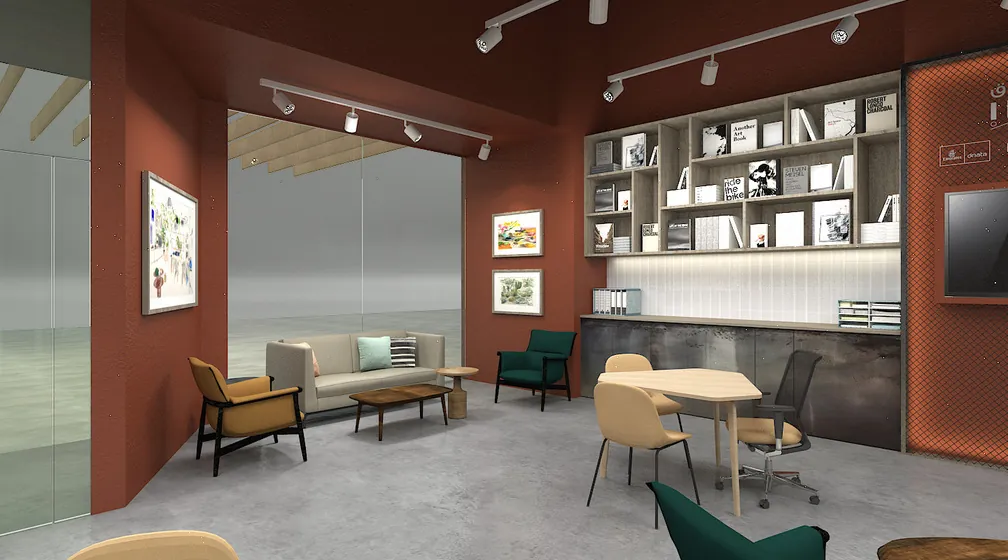Design render of the lounge area