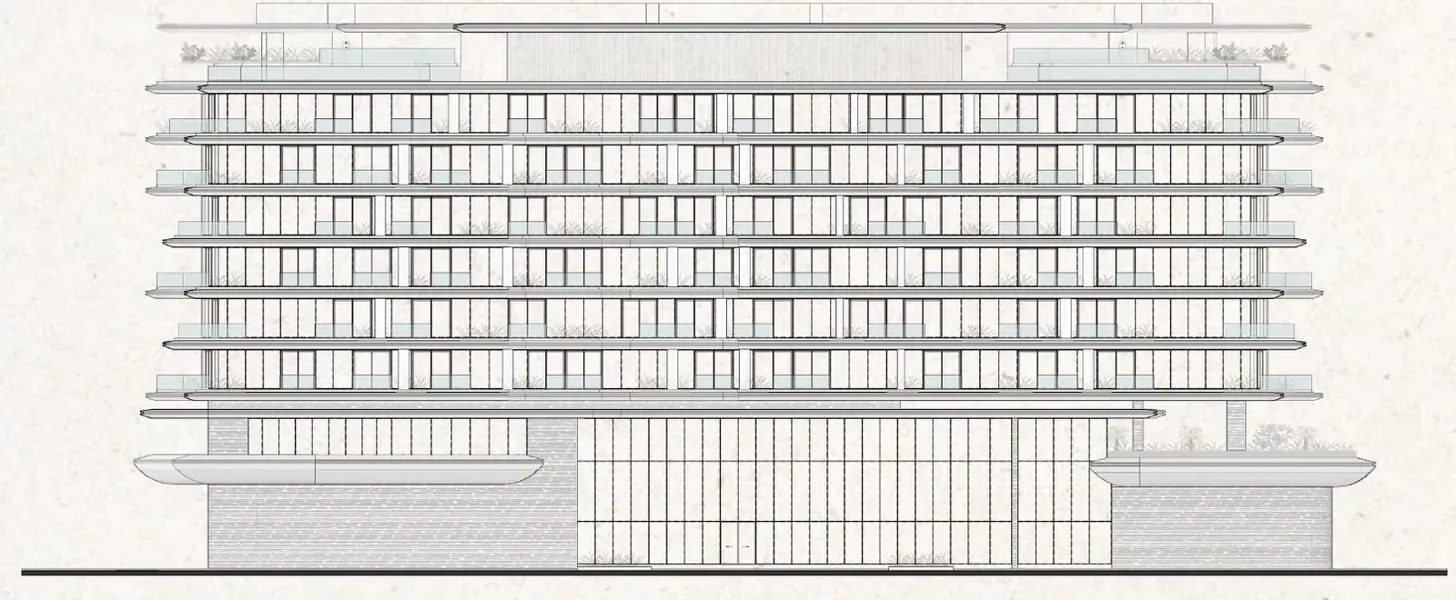 Front elevation drawing of Lia Residence