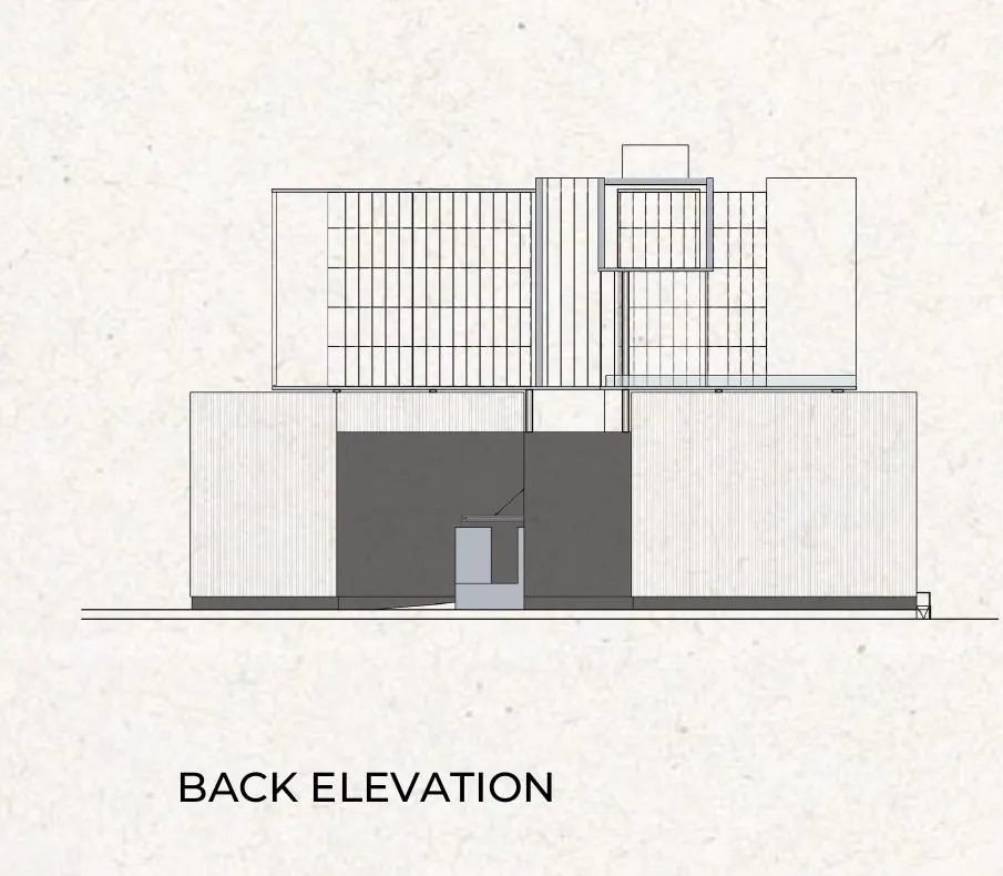 Back elevation drawing of the Logistic Complex