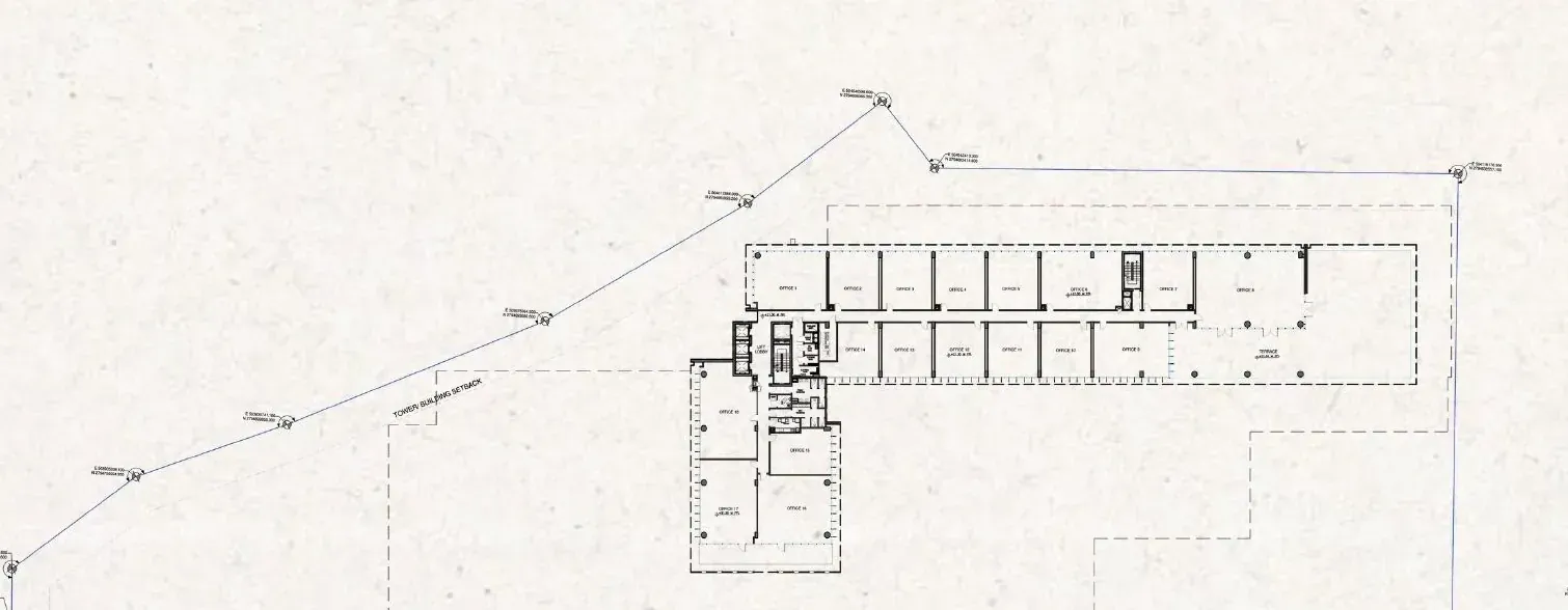 First floor plan of the office building