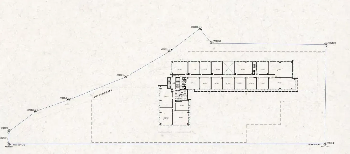 Fourth floor plan of the office building