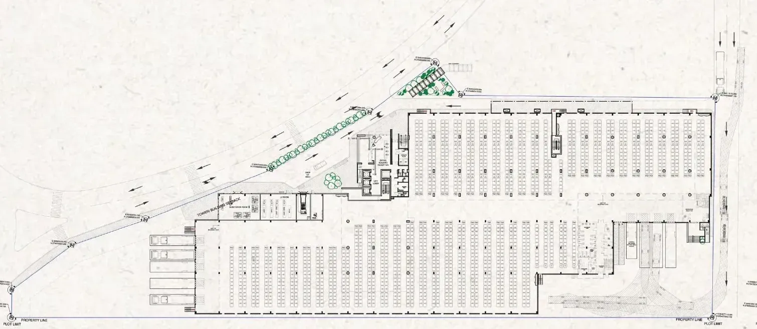 Ground floor plan of the warehouse level