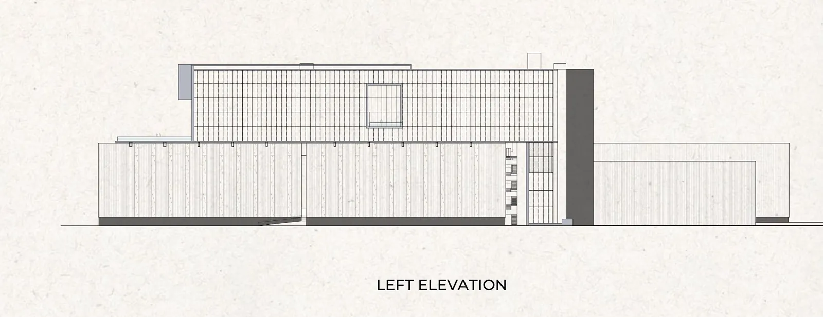 Left elevation drawing of the Logistic Complex