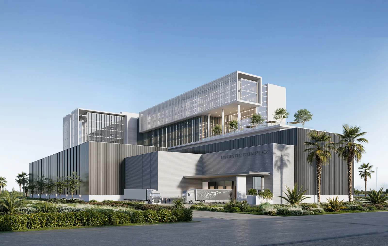 Render of the office building entrance